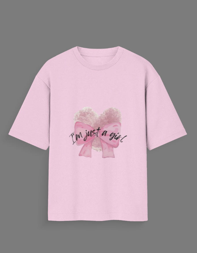 Just a Girl Oversized Female T-Shirt - 180GSM